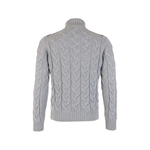 Pullover Dolcevita Uomo trecce multicolore Grigio nero Gran Sasso- Francavilla Moda